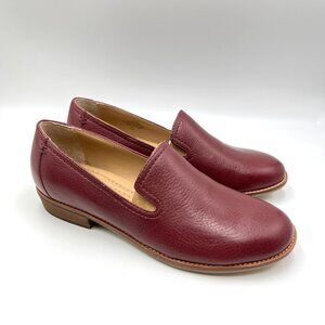 Earth Womens‎ Edna Size 8.5 Red Leather Comfort Slip On Flats Loafers Shoes